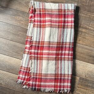 Red and White Plaid Scarf